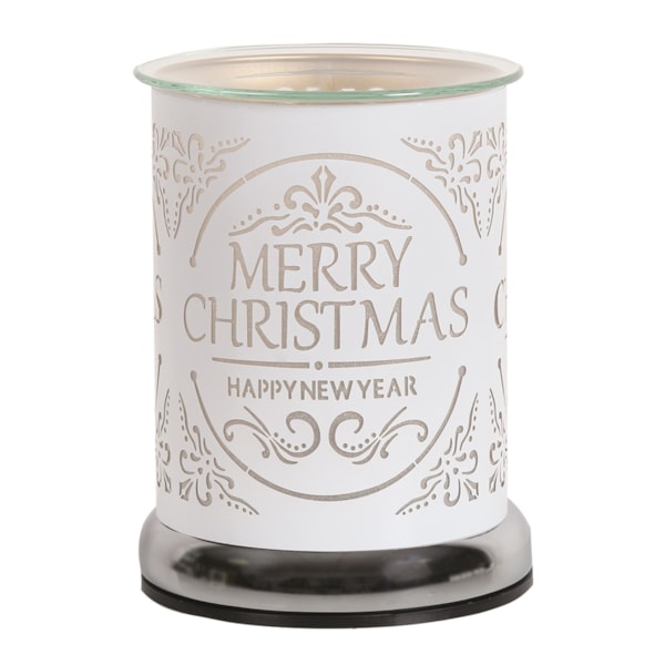 Electric Wax Melter Touch - White Silhouette Merry Christmas 17cm Electric Wax Melter Touch - White Silhouette Merry Christmas 17cm