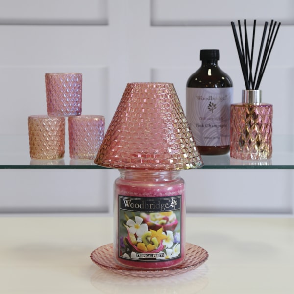 Jar Shade & Tray Set - Pink Lustre