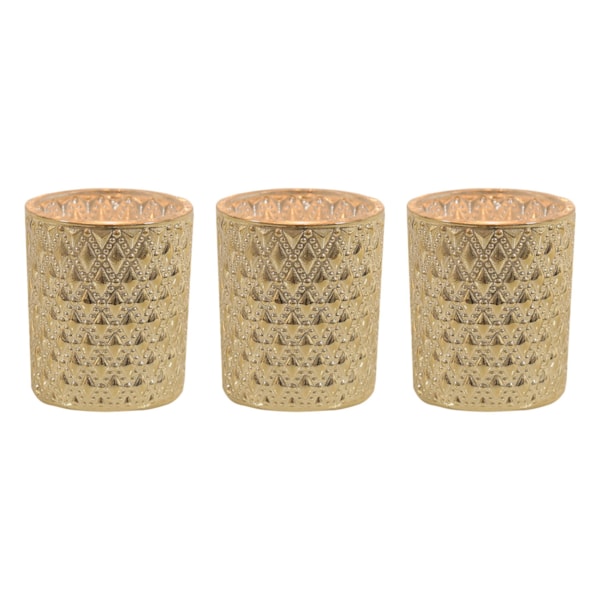 Champagne Lustre Set of 3 Tealight Votive Holder Champagne Lustre Set of 3 Tealight Votive Holder