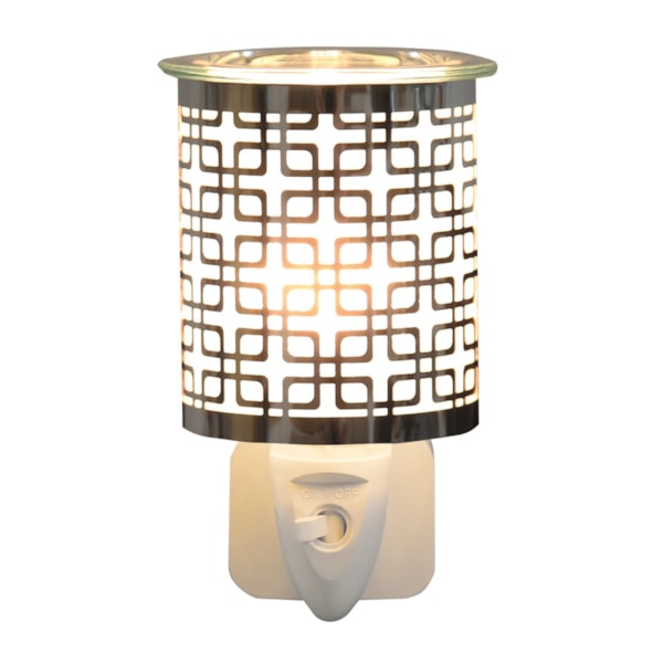 Wax Melter Plug In - Chrome Squares 13cm Wax Melter Plug In - Chrome Squares 13cm