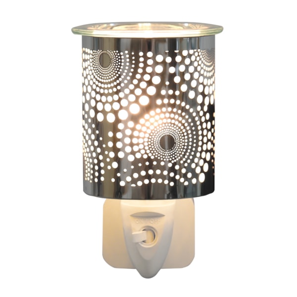 Wax Melter Plug In - Chrome Circles 13cm Wax Melter Plug In - Chrome Circles 13cm