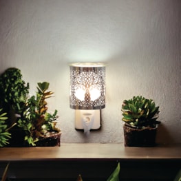Wax Melter Plug In - Chrome Tree of Life 13cm Wax Melter Plug In - Chrome Tree of Life 13cm