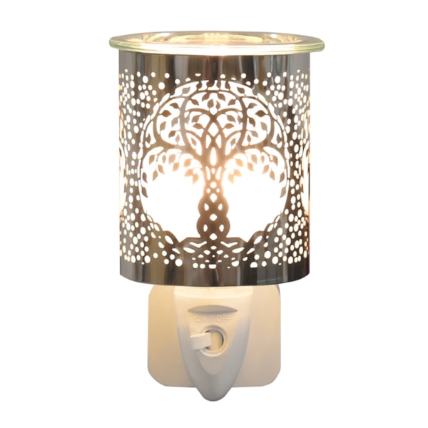 Wax Melter Plug In - Chrome Tree of Life 13cm Wax Melter Plug In - Chrome Tree of Life 13cm