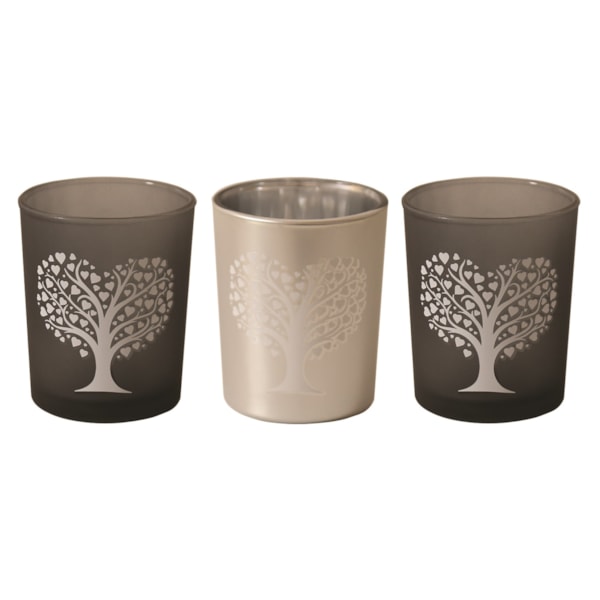 Black & Silver Heart Tealight Votive Holders Set3 Black & Silver Heart Tealight Votive Holders Set3
