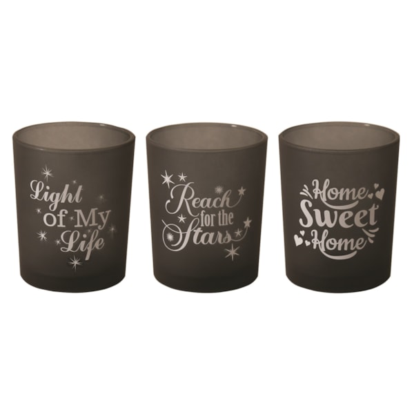 Black Sentiments Tealight Votive Holders Set3 Black Sentiments Tealight Votive Holders Set3