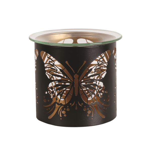 Tealight Wax Melter and Candle Holder - Black & Gold Silhouette Melter Butterfly Tealight Wax Melter and Candle Holder - Black & Gold Silhouette Melter Butterfly