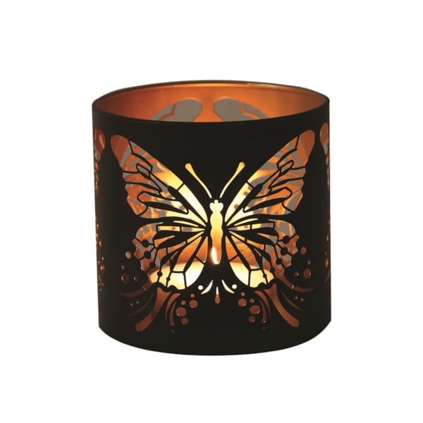 Tealight Wax Melter and Candle Holder - Black & Gold Silhouette Melter Butterfly Tealight Wax Melter and Candle Holder - Black & Gold Silhouette Melter Butterfly