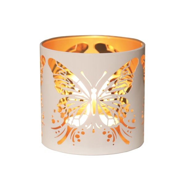 Tealight Wax Melter and Candle Holder - White & Gold Silhouette Melter Butterfly Tealight Wax Melter and Candle Holder - White & Gold Silhouette Melter Butterfly