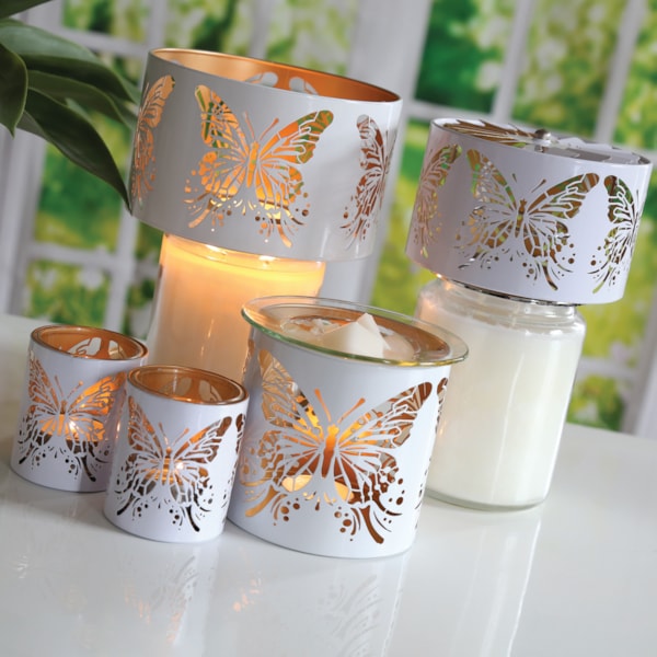 Carousel Shade Metal Silhouette - White and Gold Butterfly 13cm Carousel Shade Metal Silhouette - White and Gold Butterfly 13cm