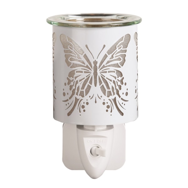 Wax Melter Plug In - White & Gold Silhouette Butterfly 13cm Wax Melter Plug In - White & Gold Silhouette Butterfly 13cm