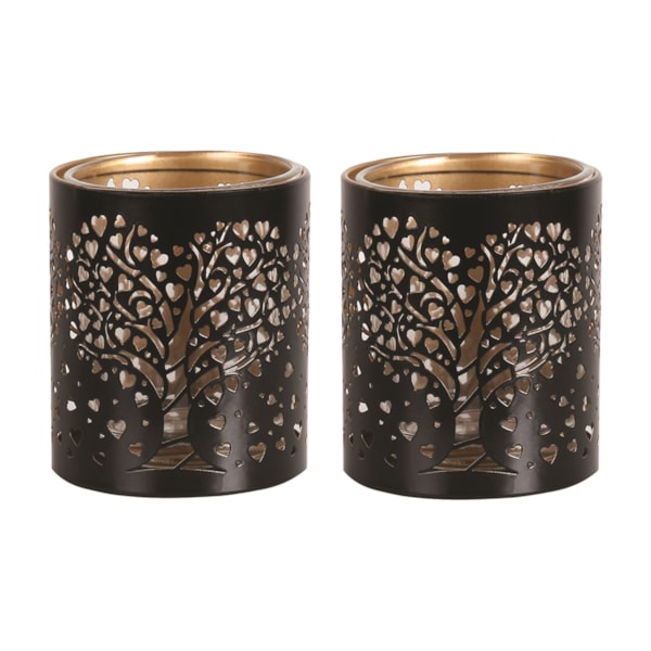 Votive Holder Metal Silhouette – Black and Gold Heart Tree set of two Votive Holder Metal Silhouette – Black and Gold Heart Tree set of two