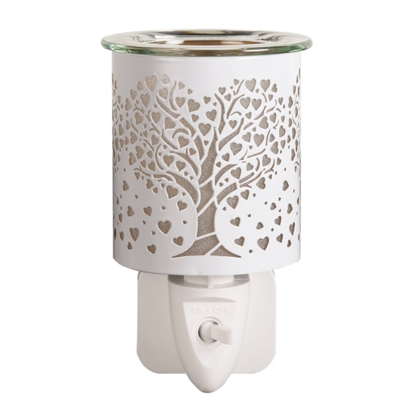 Wax Melter Plug In - White & Gold Silhouette Heart Tree 13cm Wax Melter Plug In - White & Gold Silhouette Heart Tree 13cm