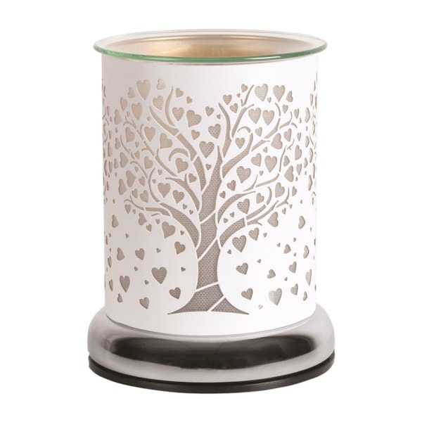Electric Wax Melter Touch - White Silhouette Heart Tree 17cm Electric Wax Melter Touch - White Silhouette Heart Tree 17cm