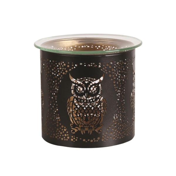 Tealight Wax Melter and Candle Holder - Black & Gold Silhouette Melter Owl Tealight Wax Melter and Candle Holder - Black & Gold Silhouette Melter Owl