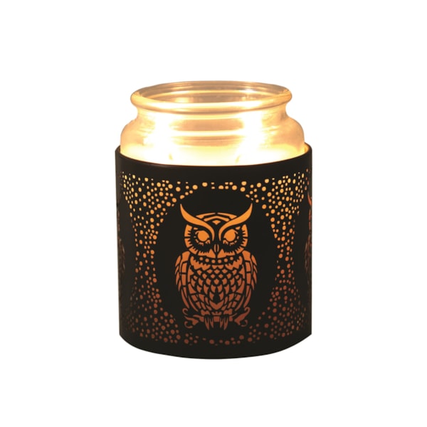 Tealight Wax Melter and Candle Holder - Black & Gold Silhouette Melter Owl Tealight Wax Melter and Candle Holder - Black & Gold Silhouette Melter Owl