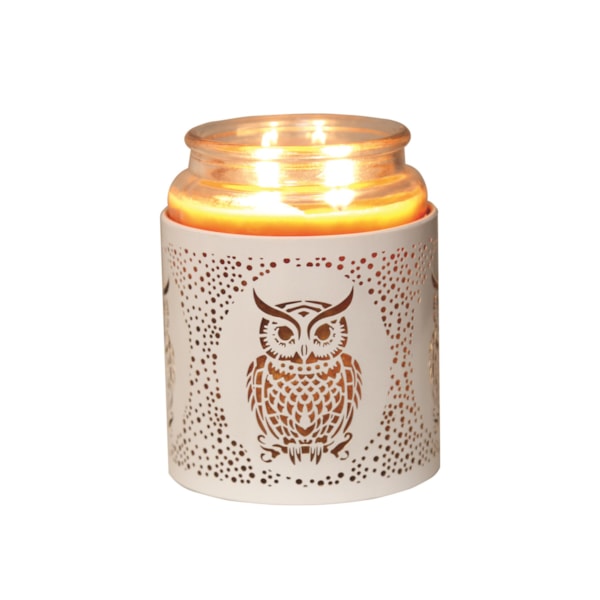 Tealight Wax Melter and Candle Holder - White & Gold Silhouette Melter Owl Tealight Wax Melter and Candle Holder - White & Gold Silhouette Melter Owl