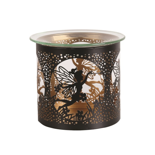 Tealight Wax Melter and Candle Holder - Black & Gold Silhouette Melter Fairy Tealight Wax Melter and Candle Holder - Black & Gold Silhouette Melter Fairy