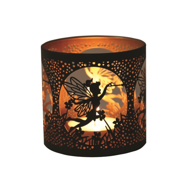 Tealight Wax Melter and Candle Holder - Black & Gold Silhouette Melter Fairy Tealight Wax Melter and Candle Holder - Black & Gold Silhouette Melter Fairy