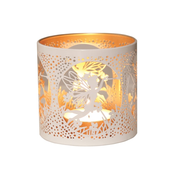 Tealight Wax Melter and Candle Holder - White & Gold Silhouette Melter Fairy Tealight Wax Melter and Candle Holder - White & Gold Silhouette Melter Fairy