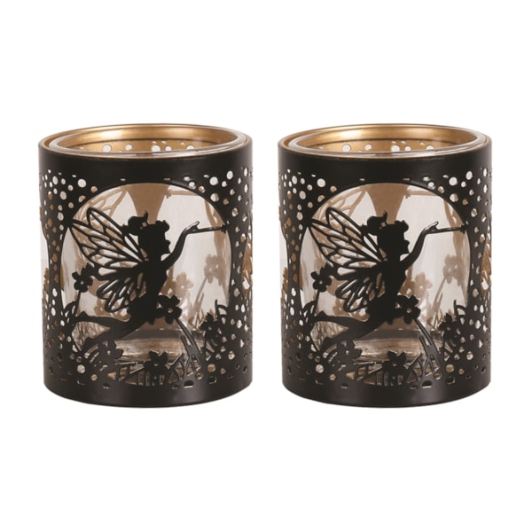 Votive Holder Metal Silhouette – Black and Gold Fly Fairy set of two Votive Holder Metal Silhouette – Black and Gold Fly Fairy set of two