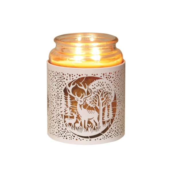 Tealight Wax Melter and Candle Holder -White&Gold Silhouette Melter Deer Family Tealight Wax Melter and Candle Holder -White&Gold Silhouette Melter Deer Family