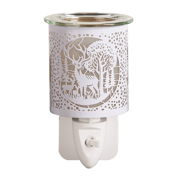 Wax Melter Plug In - White & Gold Silhouette Deer Family 13cm Wax Melter Plug In - White & Gold Silhouette Deer Family 13cm
