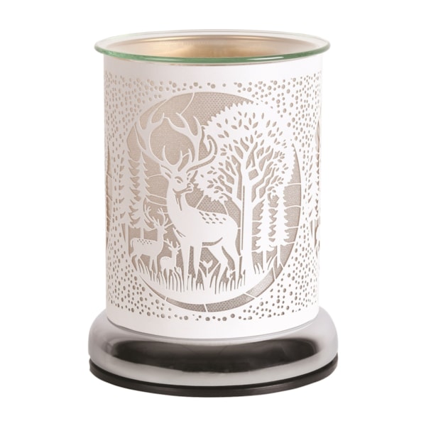 Electric Wax Melter Touch - White Silhouette Deer Family 17cm Electric Wax Melter Touch - White Silhouette Deer Family 17cm
