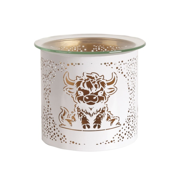 Tealight Wax Melter and Candle Holder - White & Gold Silhouette Melter Highland Tealight Wax Melter and Candle Holder - White & Gold Silhouette Melter Highland
