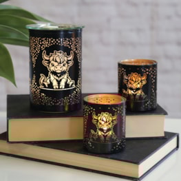 Votive Holder Metal Silhouette – Black and Gold Highland set of two Votive Holder Metal Silhouette – Black and Gold Highland set of two