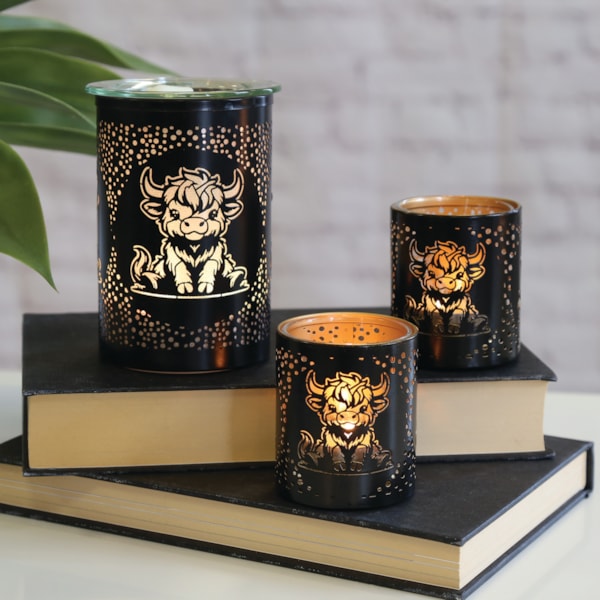 Votive Holder Metal Silhouette – Black and Gold Highland set of two Votive Holder Metal Silhouette – Black and Gold Highland set of two