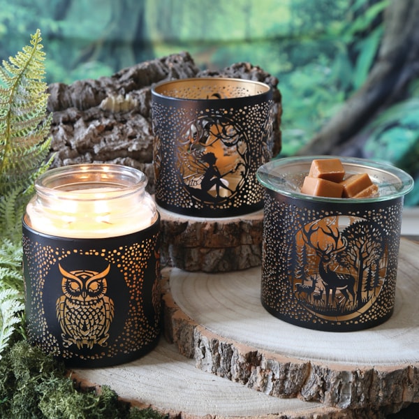 Tealight Wax Melter and Candle Holder -Black & Gold Silhouette Melter Seat Fairy Tealight Wax Melter and Candle Holder -Black & Gold Silhouette Melter Seat Fairy