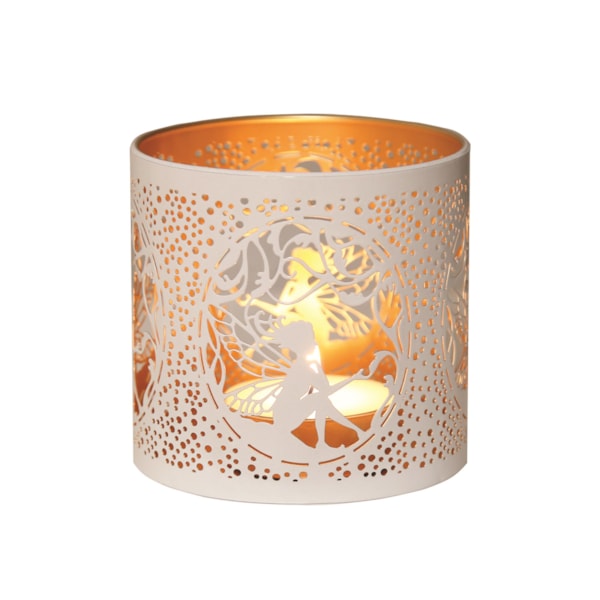 Tealight Wax Melter and Candle Holder -White & Gold Silhouette Melter seat fairy Tealight Wax Melter and Candle Holder -White & Gold Silhouette Melter seat fairy