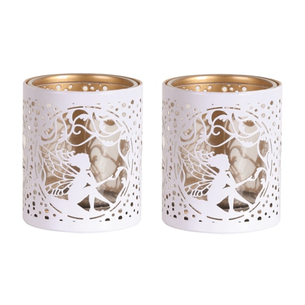 Votive Holder Metal Silhouette – White and Gold Seated Fairy set of two Votive Holder Metal Silhouette – White and Gold Seated Fairy set of two