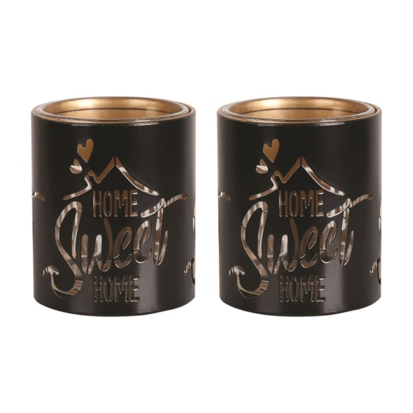 Votive Holder Metal Silhouette – Black and Gold Home set of two Votive Holder Metal Silhouette – Black and Gold Home set of two