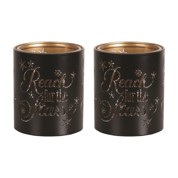 Votive Holder Metal Silhouette – Black and Gold Reach set of two Votive Holder Metal Silhouette – Black and Gold Reach set of two