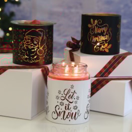 Tealight Wax Melter and Candle Holder - Black & Gold Silhouette Melter Santa Tealight Wax Melter and Candle Holder - Black & Gold Silhouette Melter Santa