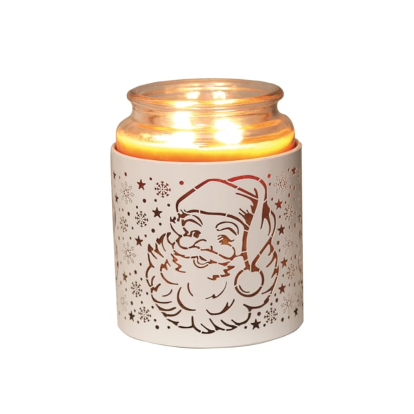 Tealight Wax Melter and Candle Holder - White & Gold Silhouette Melter Santa Tealight Wax Melter and Candle Holder - White & Gold Silhouette Melter Santa