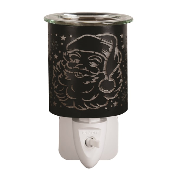 Wax Melter Plug In - Black & Gold Silhouette Santa 13cm Wax Melter Plug In - Black & Gold Silhouette Santa 13cm