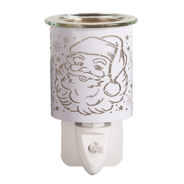 Wax Melter Plug In - White & Gold Silhouette Santa 13cm Wax Melter Plug In - White & Gold Silhouette Santa 13cm