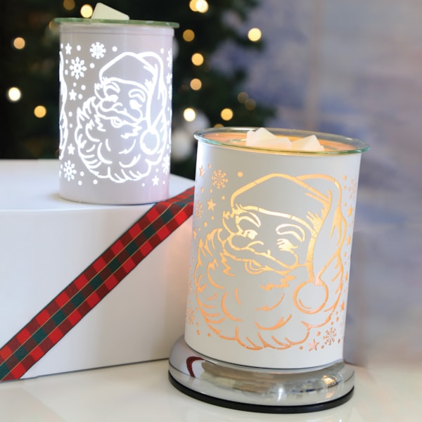 Electric Wax Melter Touch - White Silhouette Santa 17cm Electric Wax Melter Touch - White Silhouette Santa 17cm
