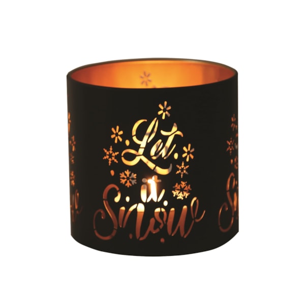 Tealight Wax Melter and Candle Holder-Black &Gold Silhouette Melter Let it Snow Tealight Wax Melter and Candle Holder-Black &Gold Silhouette Melter Let it Snow