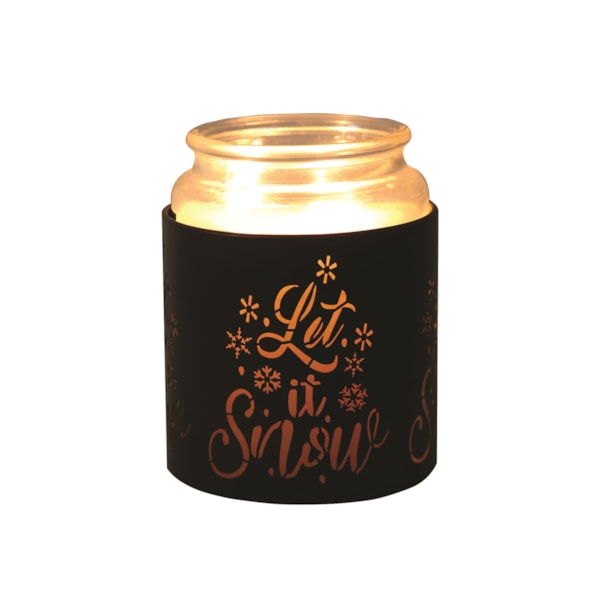 Tealight Wax Melter and Candle Holder-Black &Gold Silhouette Melter Let it Snow Tealight Wax Melter and Candle Holder-Black &Gold Silhouette Melter Let it Snow