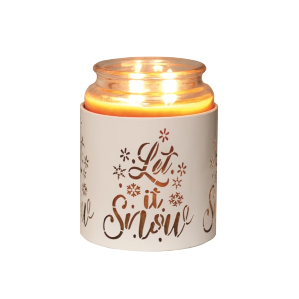 Tealight Wax Melter and Candle Holder-White & Gold Silhouette Melter Let it Snow Tealight Wax Melter and Candle Holder-White & Gold Silhouette Melter Let it Snow