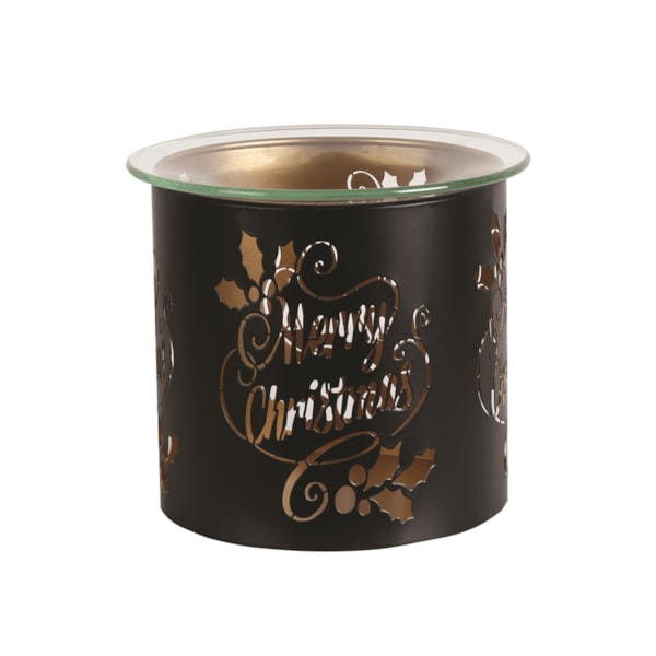 Tealight Wax Melter and Candle Holder - Black & Gold Silhouette Melter Merry Tealight Wax Melter and Candle Holder - Black & Gold Silhouette Melter Merry