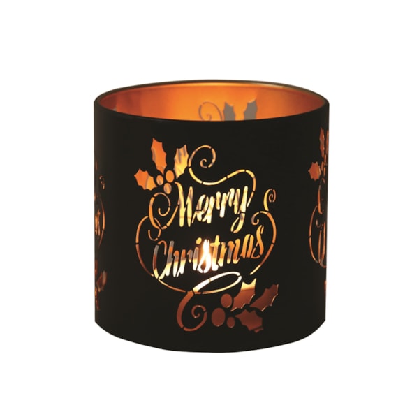 Tealight Wax Melter and Candle Holder - Black & Gold Silhouette Melter Merry Tealight Wax Melter and Candle Holder - Black & Gold Silhouette Melter Merry