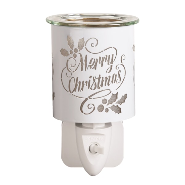 Wax Melter Plug In - White & Gold Silhouette Merry 13cm Wax Melter Plug In - White & Gold Silhouette Merry 13cm