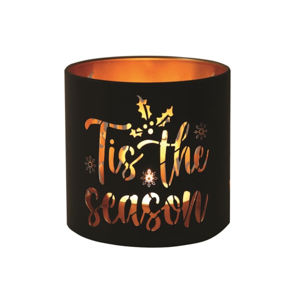 Tealight Wax Melter and Candle Holder - Black & Gold Silhouette Melter Tis the Tealight Wax Melter and Candle Holder - Black & Gold Silhouette Melter Tis the