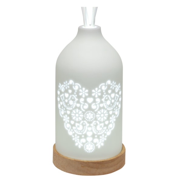 LED Ceramic Reed Diffuser Heart 19cm