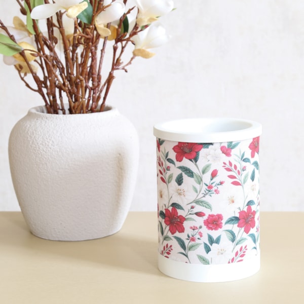 Electric Melter Red Floral 15cm