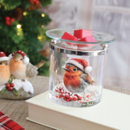 Tealight Wax Melter Festive Robin 10cm